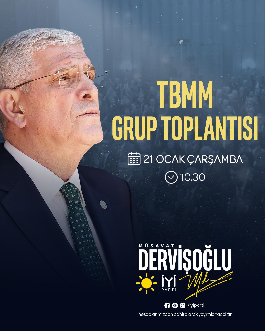 🗓️ 21 Ocak Çarşamba (yarın) ⏰ 10.30'da 📍TBMM grup toplantımızdayız.